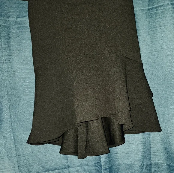 Calvin Klein | Black Dress w/ Ruffled Hem - Picture 4 of 5